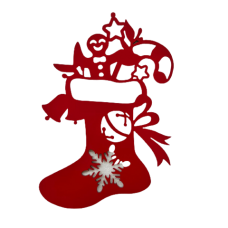 Lazer Kesim Çizme Yılbaşı Süs KırmızıLazer Kesim Çizme Yılbaşı Süs Kırmızı